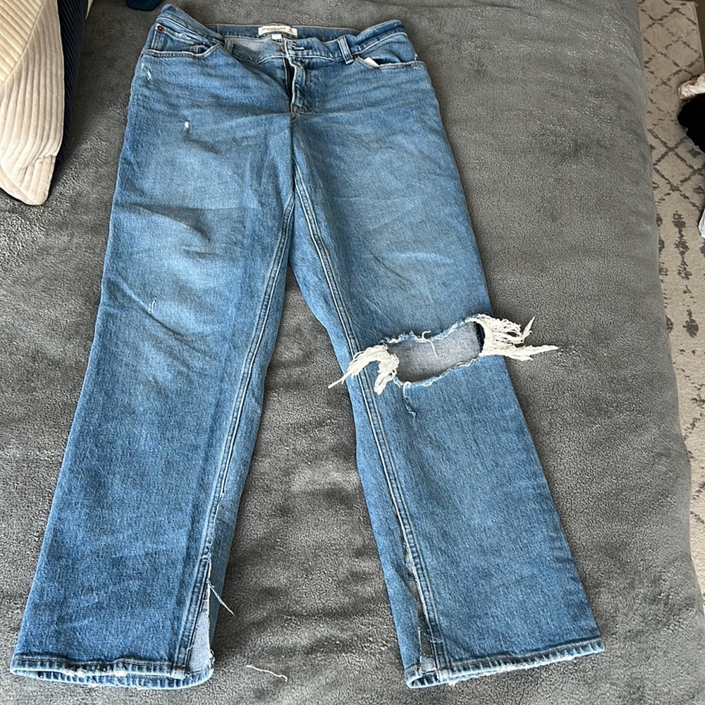 Curve love Abercrombie flare jeans with a slit on ankle